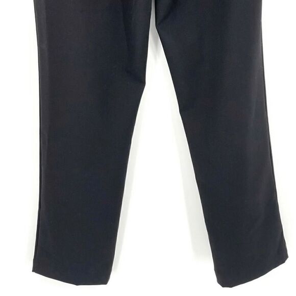 Danielle Bernstein Black Pleated Belted Paperbag Waist Straight Leg Pants Small - Picture 8 of 10
